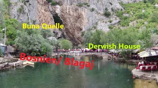 Bosnien . Blagaj , Buna  Quelle, Derwish House