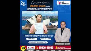 Our Client Rhythm Narula Received her Australia Study Visa