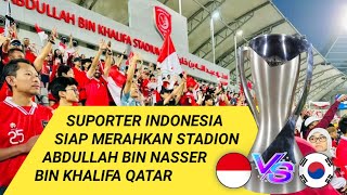 SUPORTER INDONESIA DI QATAR SIAP DUKUNG INDONESIA U23 MELAWAN KOREA SELATAN U23, JUMAT 26/04/2024.