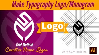 How to design a modern typography logo | SM Logo | Name logo | adobe illustrator tutorial