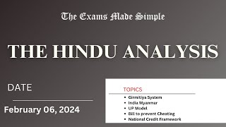 06 February 2024 The Hindu Newspaper Analysis