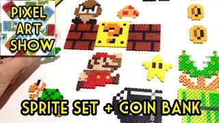 Perler Bead Tutorial: Super Mario Coin Bank + Sprites Project - Pixel Art Show