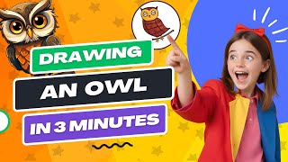 How to Draw an Owl in 3 Minutes! 🦉 | Easy Drawing for Kids #drawingtutorial #drawing #coloring