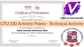 Technical Quiz Certificate | Cyber Security Awareness Month | GTU 100 Activity Points