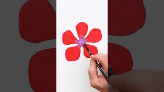 Red Flower Painting! Art for Kids  #shorts #painting #art #shortsvideo