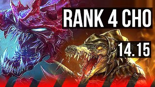 CHO'GATH vs RENEKTON (TOP) | Rank 4 Cho, 5/0/4, 800+ games | EUW Grandmaster | 14.15