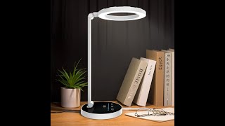 High Color Rendering Table Lamp Dimmable Reading Light Filter Led Ring Lamp With USB Charging Output