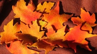 How to Felt Wool Fabric or Knit into an Autumn Felt Maple Leaves Penny Rug