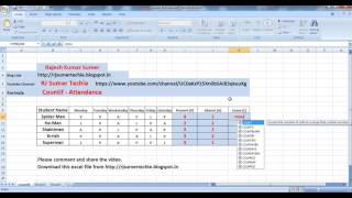 Countif Formula Excel - Attendance System