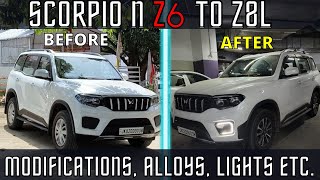 SCORPIO N Z6 TO Z8L MODIFIED | Scorpio N Z6 Modification | Alloys, Lights and All Modifications