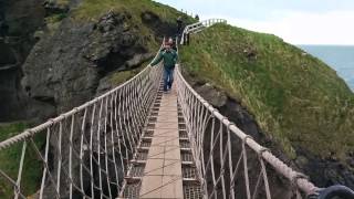 Crossing the Carrick-A-Rede rope bridge