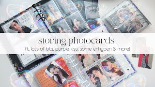 storing photocards w/ me! ☆ ft. lots of bts (jimin solo spoilers!), purple kiss, enhypen & more!