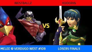 Westballz (C. Falcon, Falco) vs. KoDoRiN (Marth) - Verdugo West #109 Losers Finals SSBM