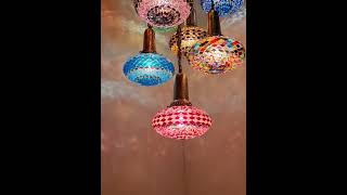 Moroccan Sultan Design Mosaic Chandelier 9 Globe  ♡ YIASSU.COM