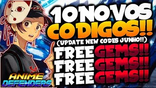 LANÇOU!! 10 NOVOS *EXCLUSIVOS* CODES SECRETOS no ANIME DEFENDERS CODIGOS!(Codes Update Junho) ROBLOX