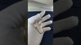 Custom Made Cartier Juste Un Clou Nail Bangle Bracelet 18K Yellow Gold Small Model With Diamonds