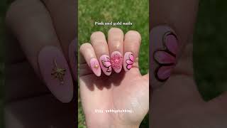 Pink and gold nails #nailart