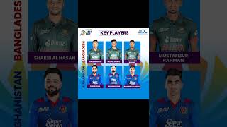 Bangladesh vs Afghanistan key players #cricket #youtubeshorts #viralshort #shortsfeed