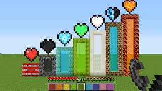 all nether portals with different hearts in Minecraft experiment