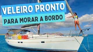 VELEIRO PRONTO para morar a bordo e viajar pelo mundo!! Beneteau Oceanis 411 boat tour.