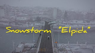 ''Elpida"  Snowstorm   Chalkida,Evia //Drone 4K Video//📽Dji Mini 2