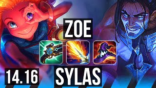 ZOE vs SYLAS (MID) | 9/1/16, Legendary, 1000+ games | EUW Master | 14.16