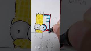 Drawing Bart Simpson in 4 Styles| pt.2 | #shorts#artist#viral#tiktok#bones#imaginedragons#trend