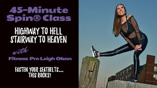 45-minute Spin® - "Highway to Hell - Stairway to Heaven." Fasten your seatbelts, this rocks hard!