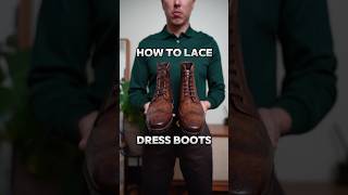 How to lace dress boots. (Save video) #shoelace #mensfashion #shoelacetiestyle #mensboots