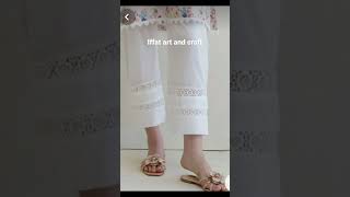 white colour branded trouser .iffat art and craft