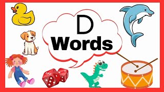 Letter D|Words that START WITH letter D | learn Alphabets| Phonics | kids learning videos|