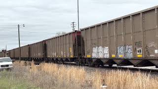 CSX SB Coal train unit 712-76- DPU 3136 on the Henderson sub in Springfield Tn. 04/08/23