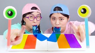 Tờ giấy cầu vồng Thạch nhãn cầu Mukbang DONA