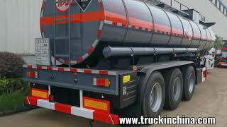 3 BPW Axles Air Bag Ride LLDPE Lined Tank Trailer for Transport  Sulfuric Acid ,Hydrochloric Acid