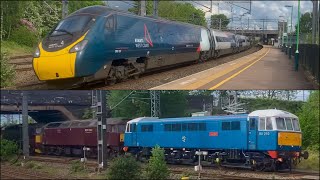 Avanti Pendolino 390135 passes then WCR 86259, 47746, 33029 pass through Lichfield Trent Valley!