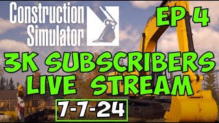 OVER 3,000 Subscribers LIVE STREAM! Thank y'all!! Stadium Expansion  EP 4 Construction Simulator