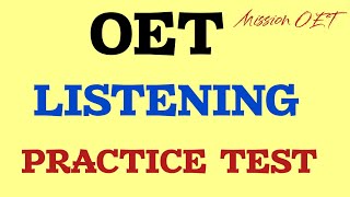 OET LISTENING | Exam Oriented Oet Listening | #oet #oettraining #oetexam