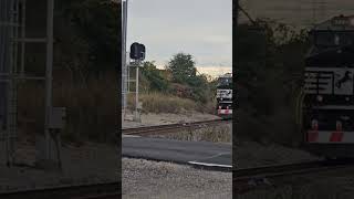 2 brand new shiny locomotives go by.#norfolksouthern #ns #shiny #train #locomotive #shorts