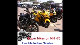 Super bikes on Indian roads , NH-75 Hassan road