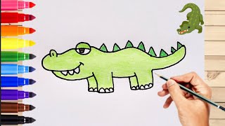 كيف ترسم تمساح 🐊 رسم كيوت خطوة بخطوة / رسم للاطفال / تعليم الرسم للاطفال / رسم تمساح للاطفال/رسم سهل