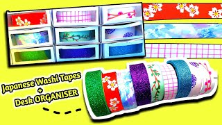 DIY Japanese Washi Tapes + Desk Organiser | How to make paper Washi Tapes / Paper Desk Organizer