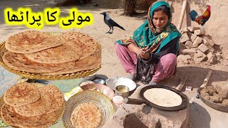 Traditional village Living Life #cooking village food for breakfast mooli Ka Paratha Recipe