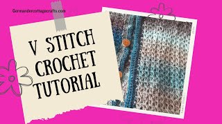 How to make the crochet V stitch. V stitch crochet tutorial for beginners. #crochetforbeginners