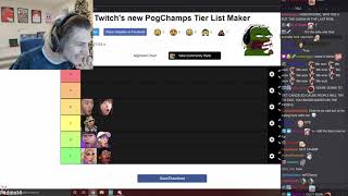 xQc updates his controversial PogChamp Tier List (with Chat)