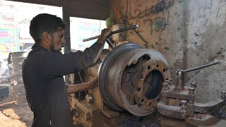 How to Repair Old Broken TRUCK RIM with Wonderfull Skills