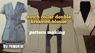 How to Make Pattern for Double Breasted Notch Collar