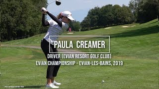 Paula Creamer Golf Swing - Driver (down-the-line), Evian Championship, Evian-les-Bains July 2019.