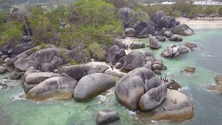 Footage Drone Cinematic Pantai Tanjung Tinggi - Tanjung Tinggi Beach Belitung 4K (001)