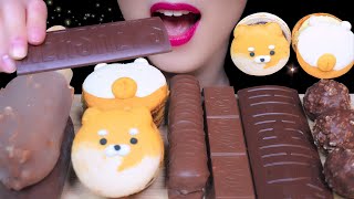 🍫CHOCOLATE, ICE CREAM, MACARON 초콜릿, 아이스크림, 시바견 마카롱 먹방 REAL EATING SOUNDS MUKBANG チョコレート咀嚼音