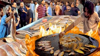 FAMOUS BANGLADESHI FISH SELLER SELLING MASALA FRIED FISH & GRILLED FISH | BIGGEST SEAFOOD STREET